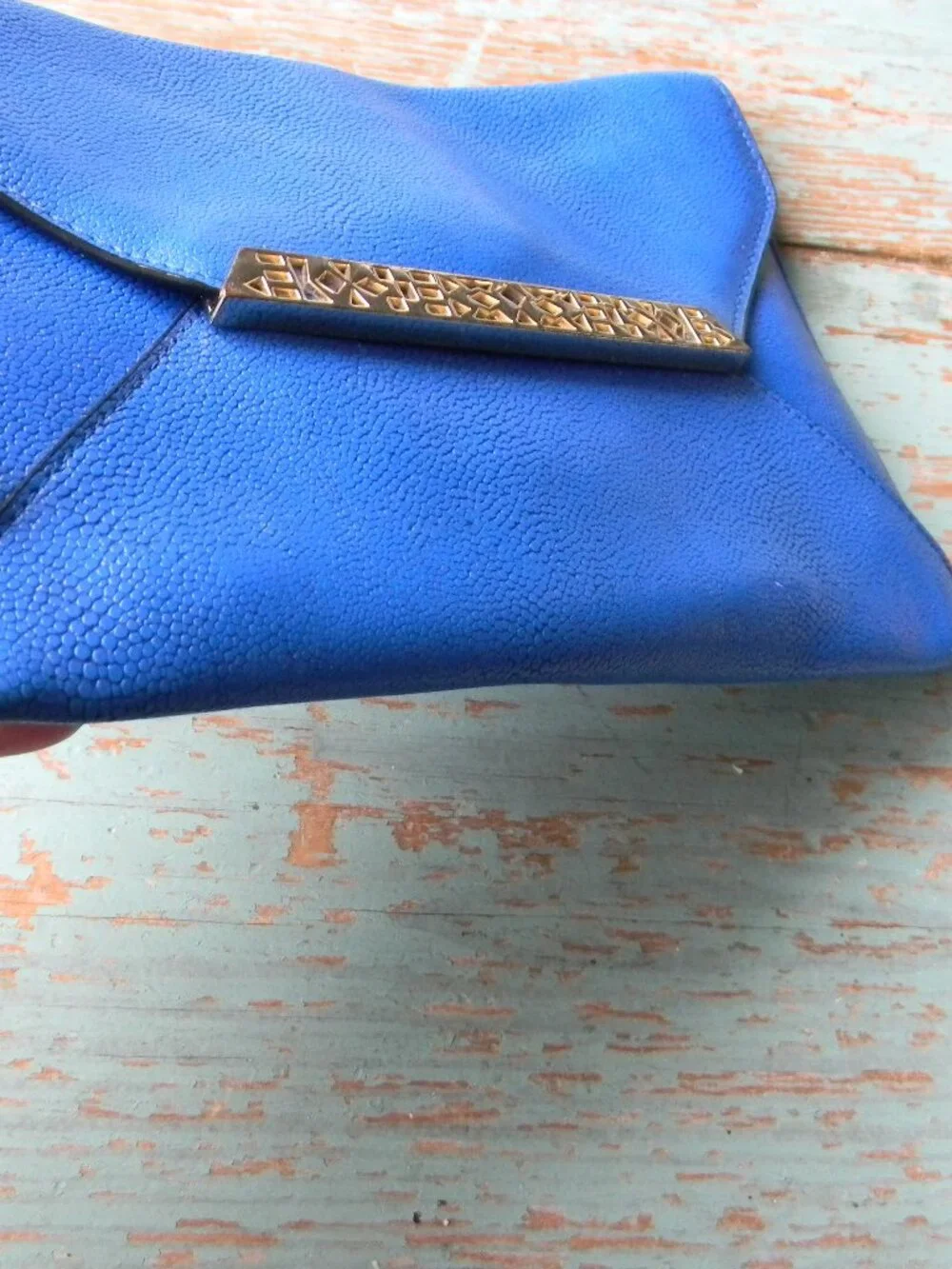 STELLA & DOT BLUE AVALON LARGE WRISTLET/WALLET/CLUTCH
